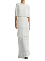 Aerial Rib-Knit Tiered Maxi Dress