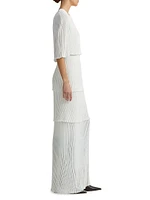 Aerial Rib-Knit Tiered Maxi Dress