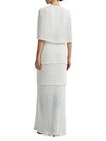 Aerial Rib-Knit Tiered Maxi Dress