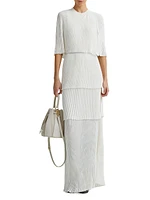 Aerial Rib-Knit Tiered Maxi Dress