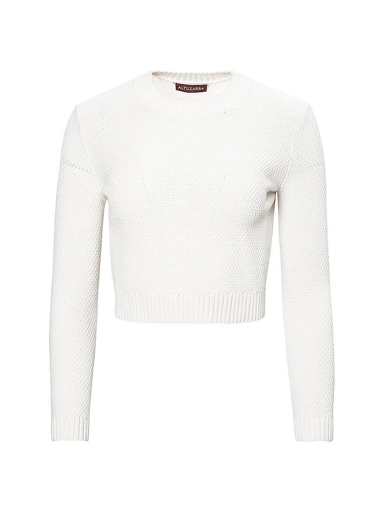 Pogo Cotton-Blend Crop Sweater