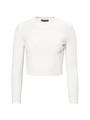 Pogo Cotton-Blend Crop Sweater