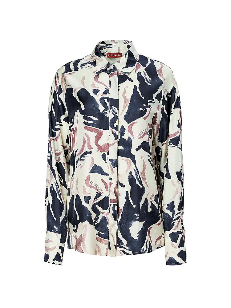 Patricia Geometric Satin Blouse