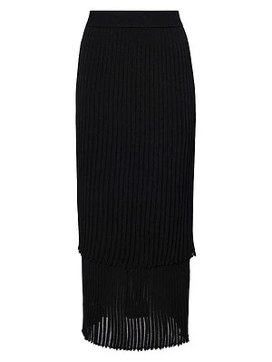 Ariana Pleated Knit Maxi Skirt