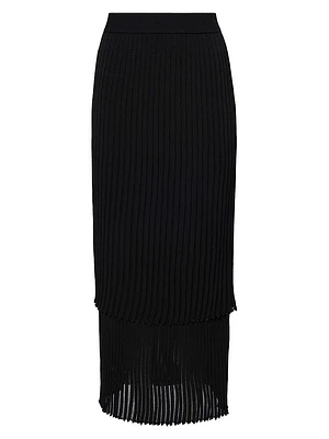 Ariana Pleated Knit Maxi Skirt