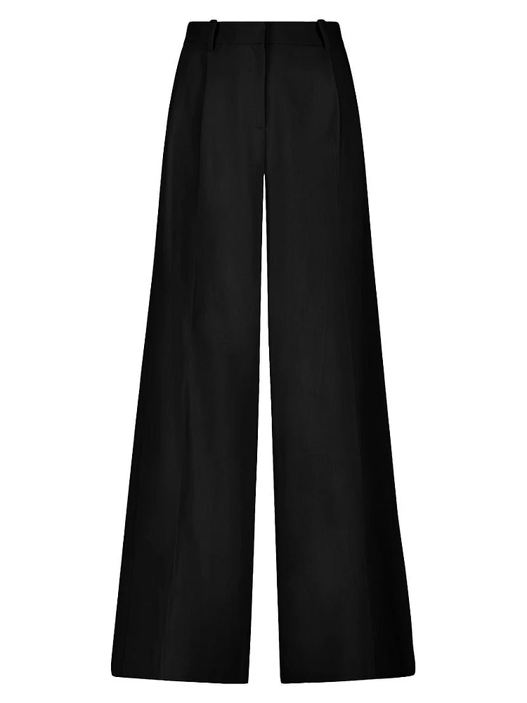 Classic Crepe Wide-Leg Trousers