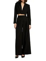 Classic Crepe Wide-Leg Trousers