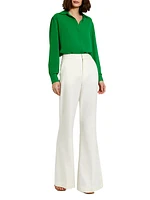 Crepe Flared Trousers