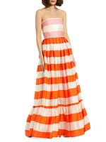 Striped Tiered Maxi Dress