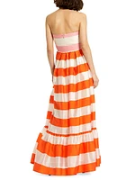 Striped Tiered Maxi Dress