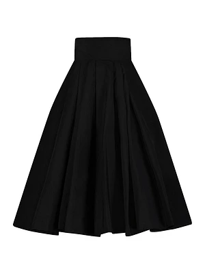 Faille Crêpe Circle Midi-Skirt