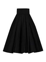 Faille Crêpe Circle Midi-Skirt