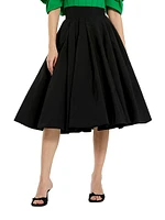 Faille Crêpe Circle Midi-Skirt