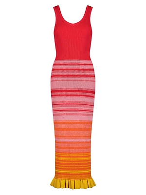 Stripe Body-Con Midi-Dress