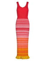 Stripe Body-Con Midi-Dress