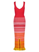 Stripe Body-Con Midi-Dress