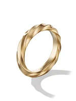 Cable Edge Band Ring in 18K Yellow Gold, 4MM