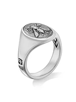 Petrvs Bee Signet Ring Sterling Silver, 19MM