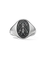 Petrvs Bee Signet Ring Sterling Silver, 19MM