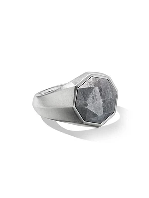 Faceted Signet Ring Sterling Silver