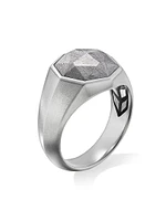 Faceted Signet Ring Sterling Silver