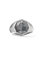 Faceted Signet Ring Sterling Silver