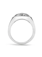 Faceted Signet Ring Sterling Silver