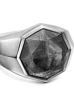 Faceted Signet Ring Sterling Silver