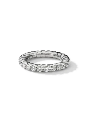 Pavé Stretch Band Ring 18K White Gold