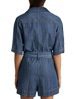 Seren Denim Belted Romper