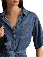 Seren Denim Belted Romper