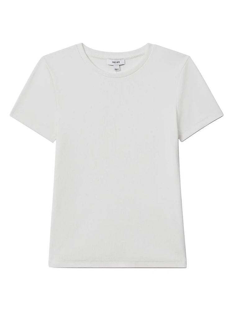 Victoria Rib-Knit Cotton-Blend T-Shirt