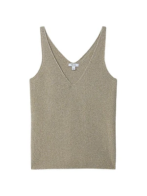 Mika V-Neck Metallic Knit Tank