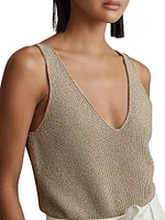 Mika V-Neck Metallic Knit Tank