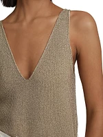 Mika V-Neck Metallic Knit Tank