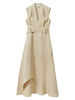 Ava Linen-Blend Midi-Dress