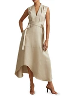 Ava Linen-Blend Midi-Dress