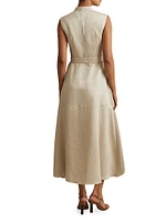 Ava Linen-Blend Midi-Dress