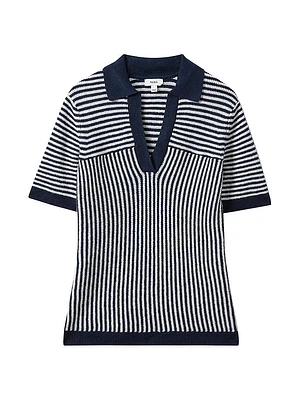 Stevie Striped Knit Linen-Blend Tee