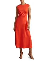 Stacey Gathered-Side Midi-Dress