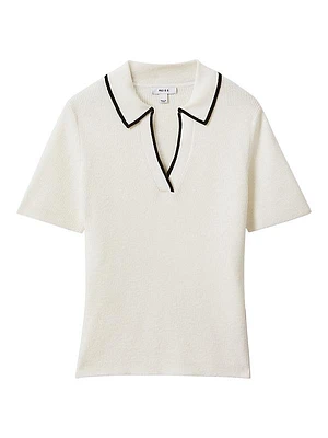 Seleena Linen-Blend Polo Shirt