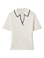 Seleena Linen-Blend Polo Shirt