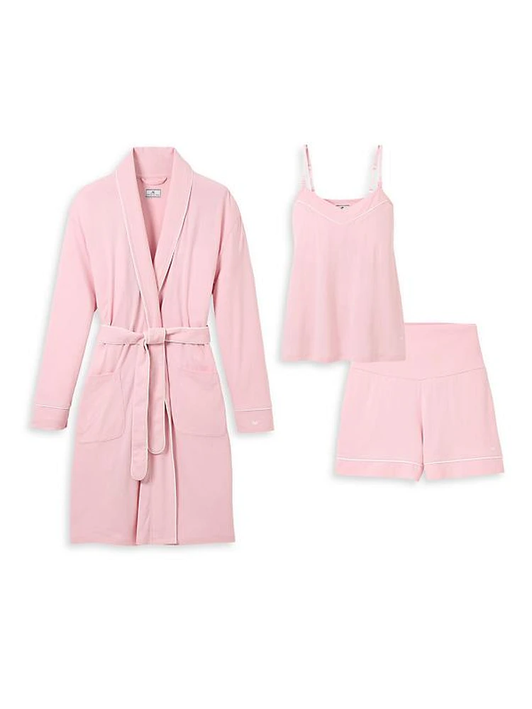 The Must Have Maternity Cotton Robe, Camisole, & Shorts Set