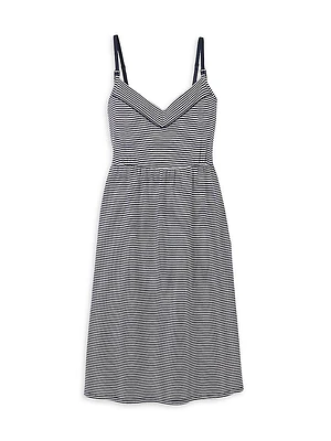 Pima Cotton Striped Maternity Nightgown