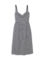 Pima Cotton Striped Maternity Nightgown