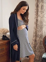 Pima Cotton Striped Maternity Nightgown