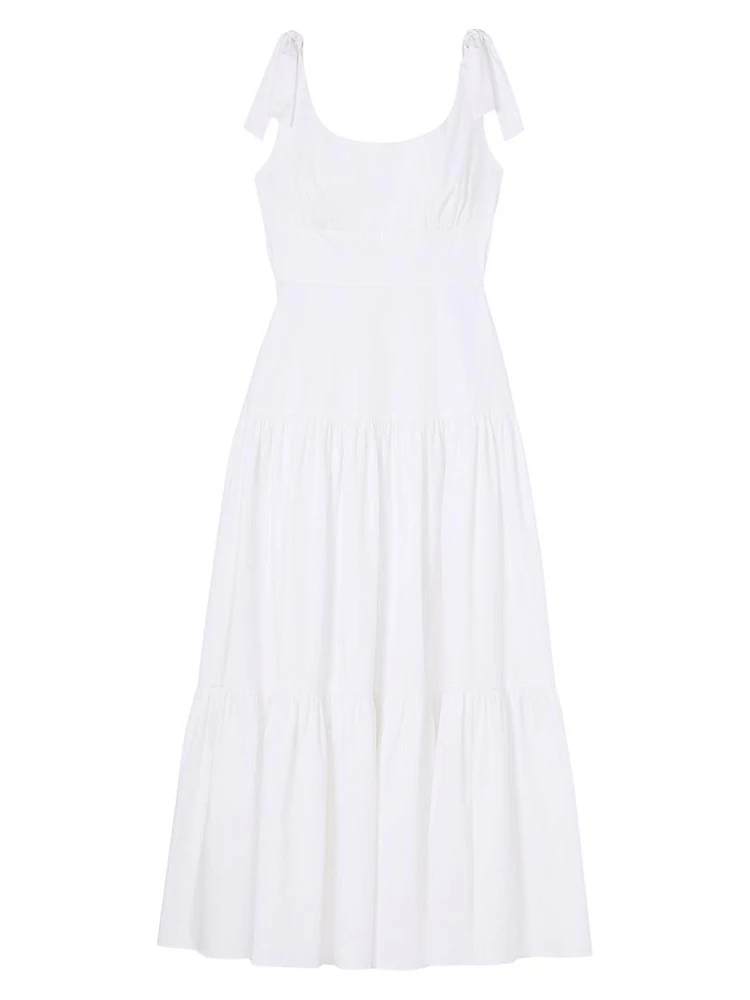 Newport Cotton Poplin Tiered Midi-Dress