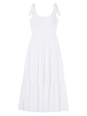 Newport Cotton Poplin Tiered Midi-Dress