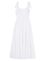 Newport Cotton Poplin Tiered Midi-Dress