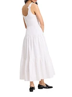 Newport Cotton Poplin Tiered Midi-Dress